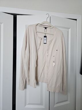 Tommy Hilfiger Cream Button-Up Cardigan